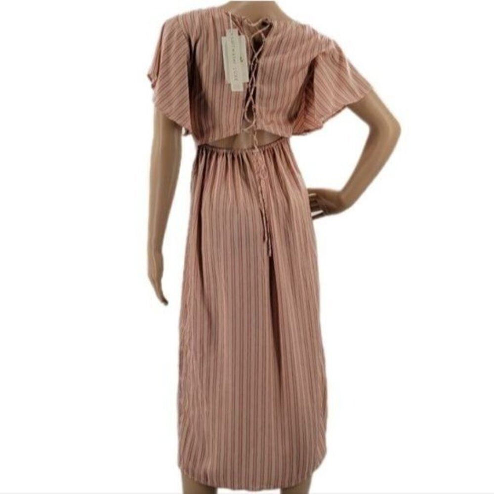 Saltwater Luxe Striped Angel Sleeve Midi Dress Size XS - Picture 10 of 15